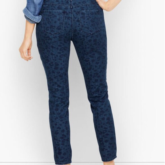 Talbots Slim Ankle Jeans Alluring Animal Leopard Print Size 8 with Stretch Denim - Picture 13 of 13